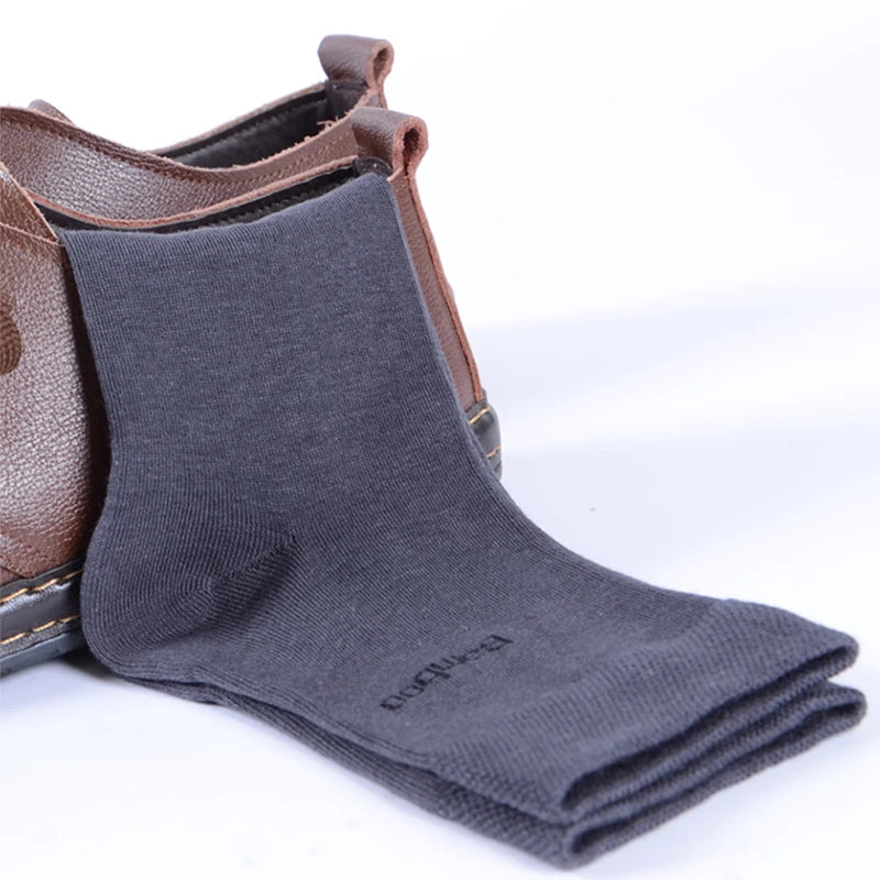 10 Pairs Premium Bamboo Men's Socks - Comfortable, Breathable, Casual & Business Crew Socks, High-Quality Gift for Men