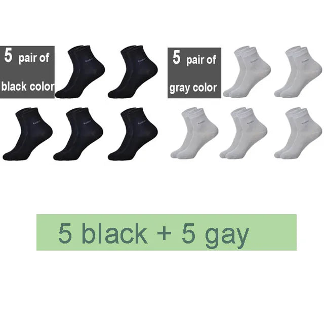 10 Pairs Premium Bamboo Men's Socks - Comfortable, Breathable, Casual & Business Crew Socks, High-Quality Gift for Men