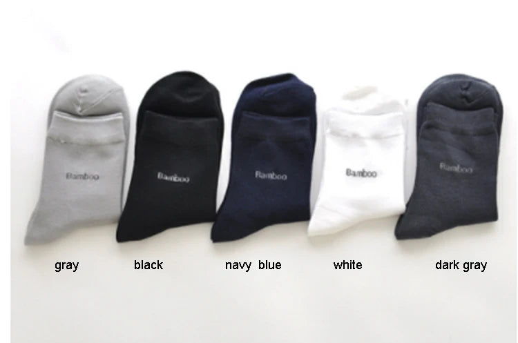 10 Pairs Premium Bamboo Men's Socks - Comfortable, Breathable, Casual & Business Crew Socks, High-Quality Gift for Men