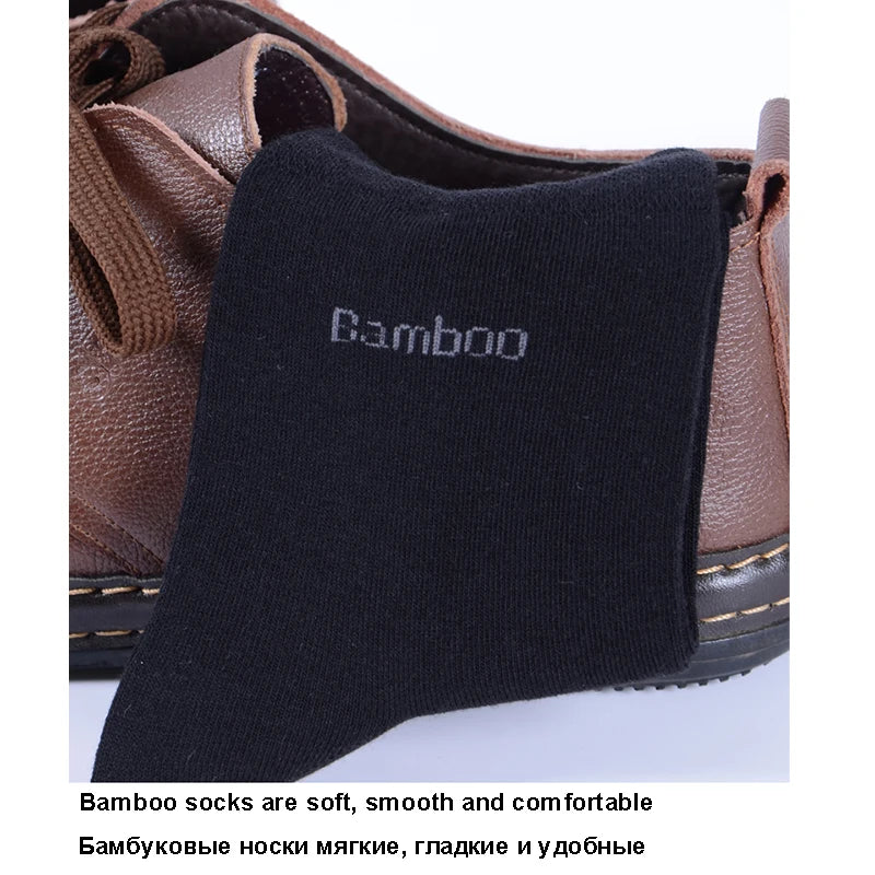 10 Pairs Premium Bamboo Men's Socks - Comfortable, Breathable, Casual & Business Crew Socks, High-Quality Gift for Men
