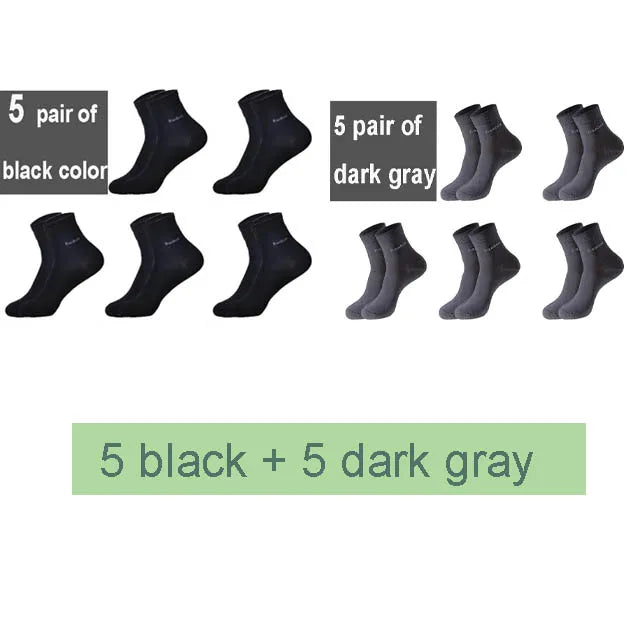 10 Pairs Premium Bamboo Men's Socks - Comfortable, Breathable, Casual & Business Crew Socks, High-Quality Gift for Men