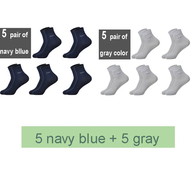 10 Pairs Premium Bamboo Men's Socks - Comfortable, Breathable, Casual & Business Crew Socks, High-Quality Gift for Men
