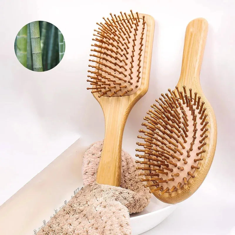 Eco-Friendly Bamboo Hair Comb - Anti-Static, Detangling, Scalp-Massaging, Unisex Styling Tool