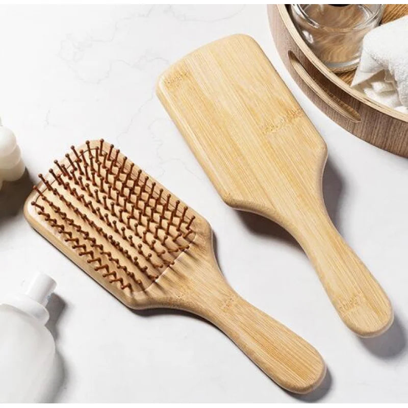 Eco-Friendly Bamboo Hair Comb - Anti-Static, Detangling, Scalp-Massaging, Unisex Styling Tool