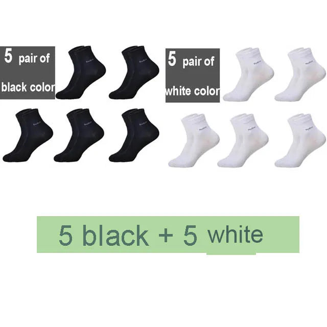 10 Pairs Premium Bamboo Men's Socks - Comfortable, Breathable, Casual & Business Crew Socks, High-Quality Gift for Men