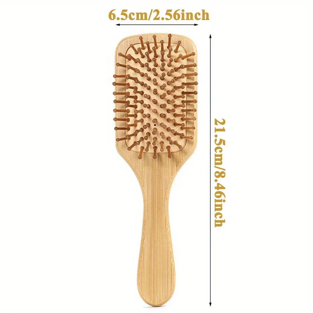 Eco-Friendly Bamboo Hair Comb - Anti-Static, Detangling, Scalp-Massaging, Unisex Styling Tool