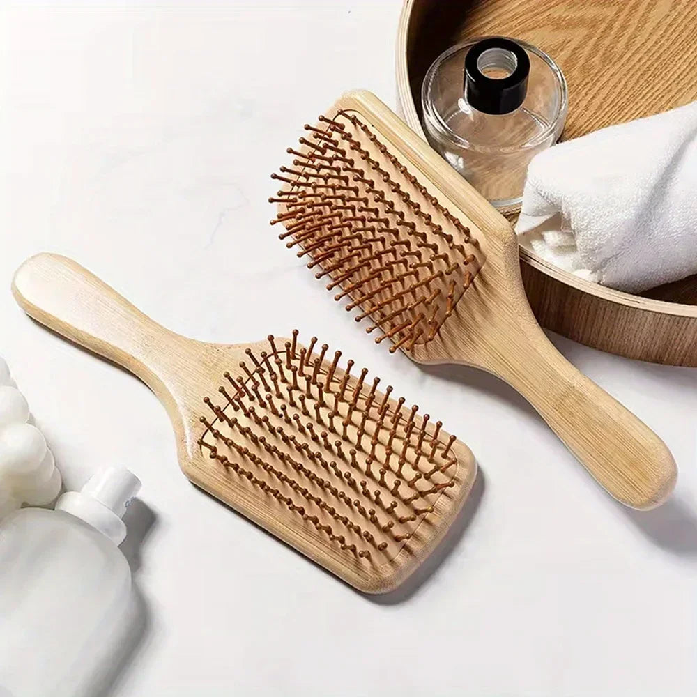 Eco-Friendly Bamboo Hair Comb - Anti-Static, Detangling, Scalp-Massaging, Unisex Styling Tool