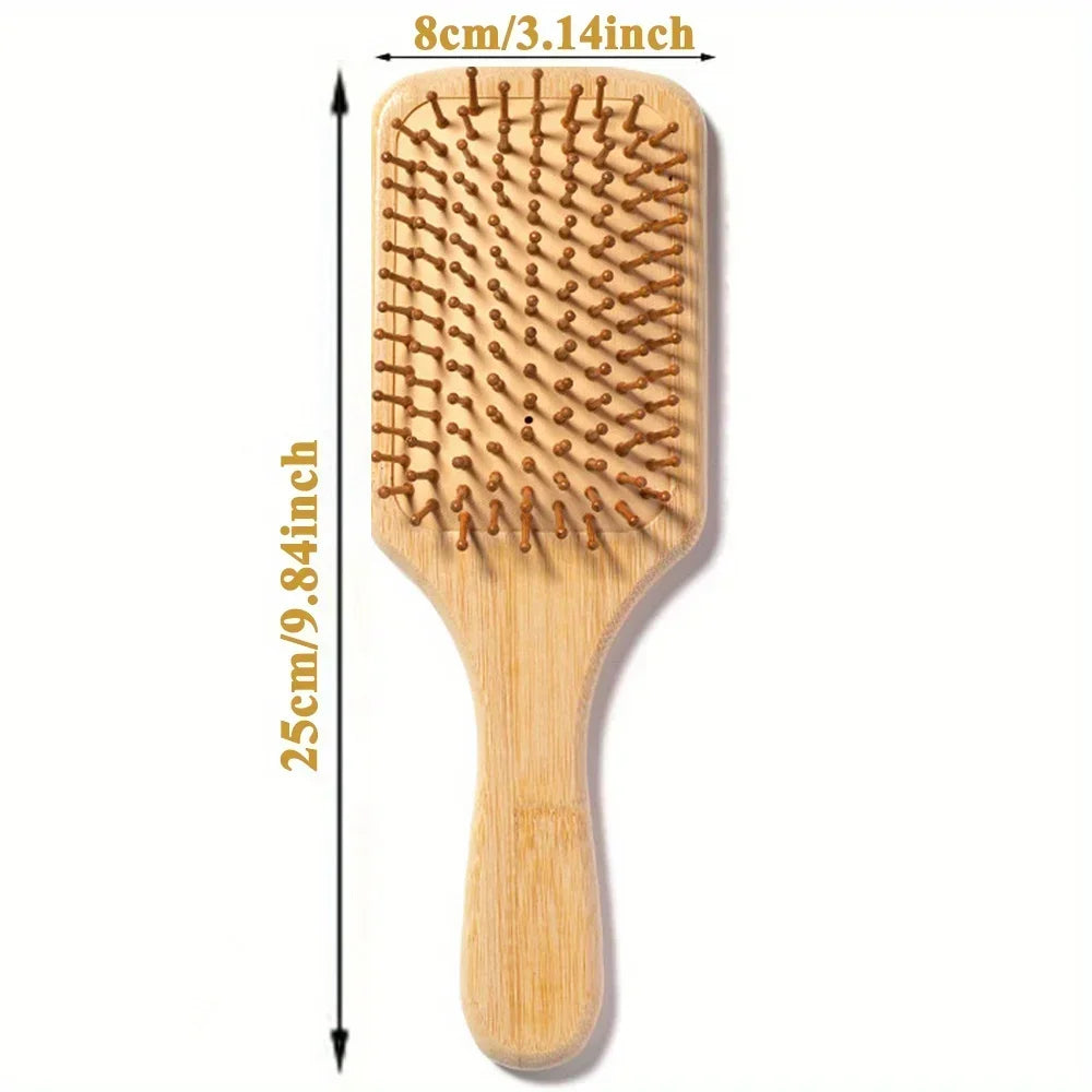 Eco-Friendly Bamboo Hair Comb - Anti-Static, Detangling, Scalp-Massaging, Unisex Styling Tool