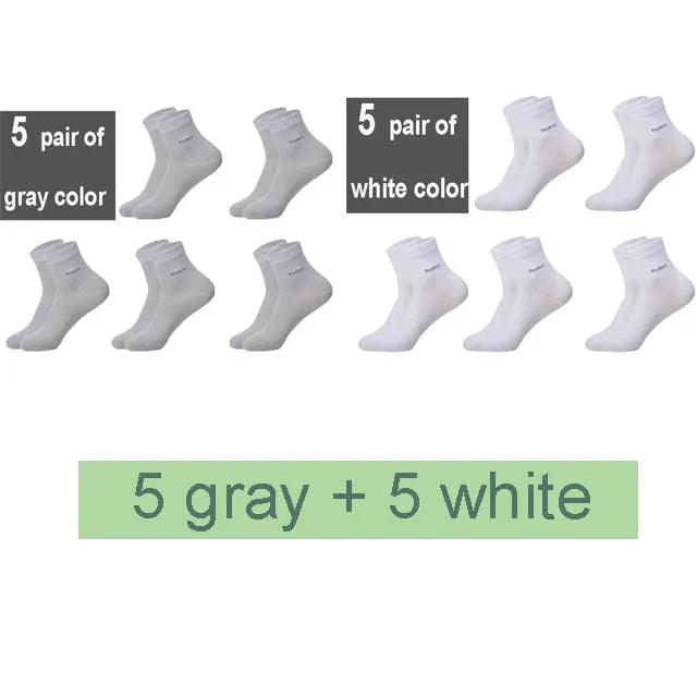 10 Pairs Premium Bamboo Men's Socks - Comfortable, Breathable, Casual & Business Crew Socks, High-Quality Gift for Men