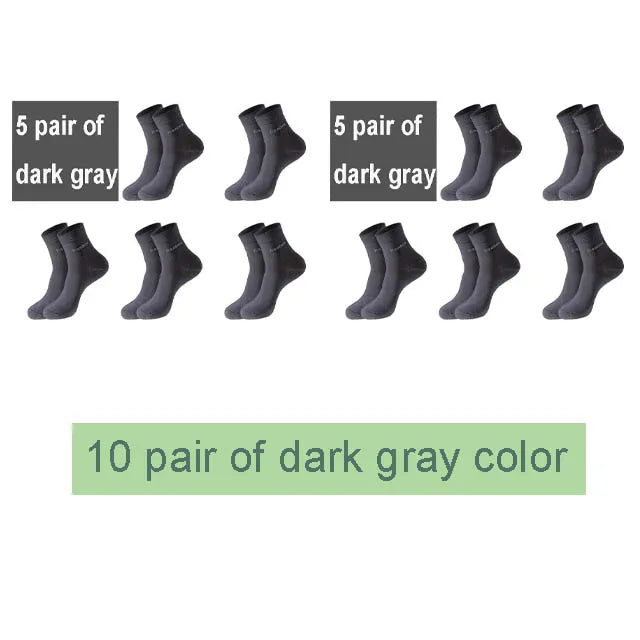 10 Pairs Premium Bamboo Men's Socks - Comfortable, Breathable, Casual & Business Crew Socks, High-Quality Gift for Men