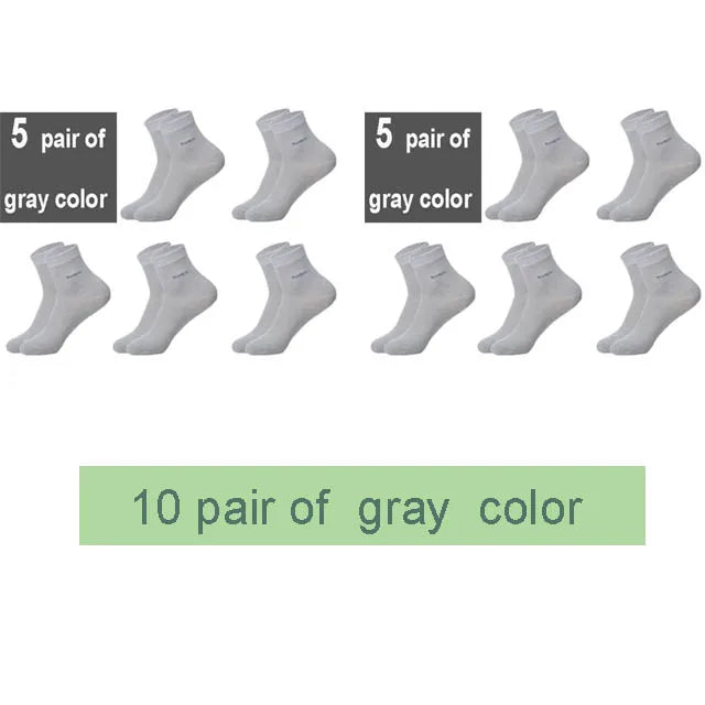 10 Pairs Premium Bamboo Men's Socks - Comfortable, Breathable, Casual & Business Crew Socks, High-Quality Gift for Men