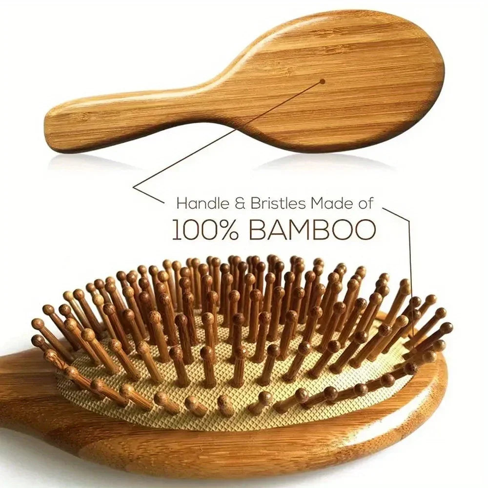 Eco-Friendly Bamboo Hair Comb - Anti-Static, Detangling, Scalp-Massaging, Unisex Styling Tool