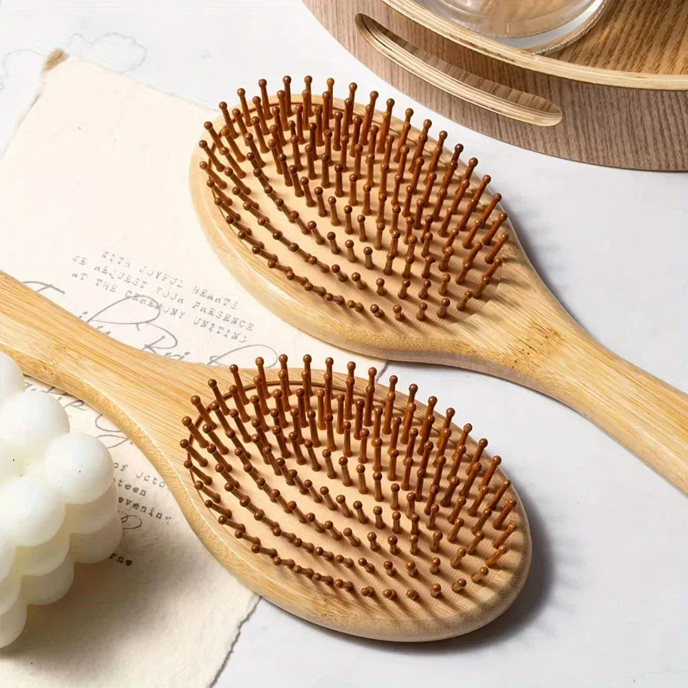 Eco-Friendly Bamboo Hair Comb - Anti-Static, Detangling, Scalp-Massaging, Unisex Styling Tool